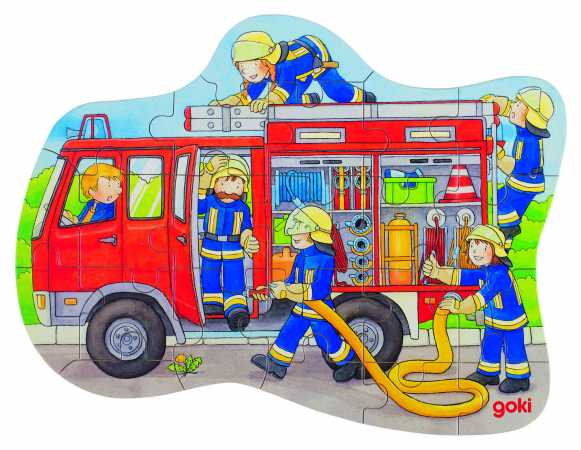 Konturpuzzle Traktor, Radlader, Feuerwehr