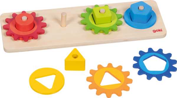 Sortierspiel Formen mit Zahnrädern