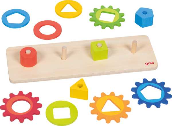 Sortierspiel Formen mit Zahnrädern