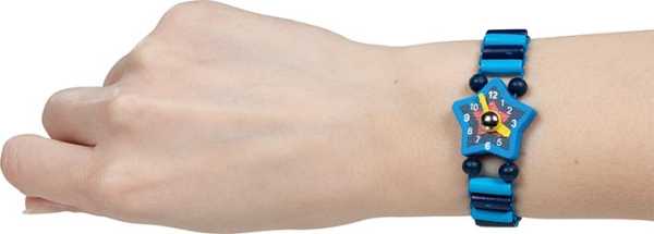 Holzuhr mit elastischem Armband und beweglichen Zeigern, 8er Set