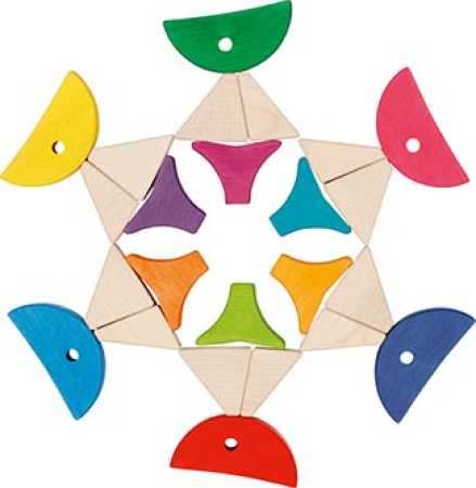 Legespiel und Bausteinkasten 6 bunte Fische