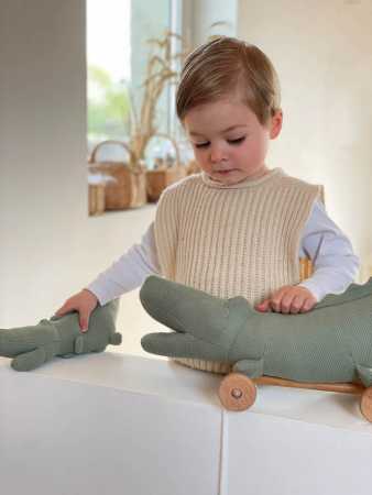 Plüsch Krokodil auf Rädern