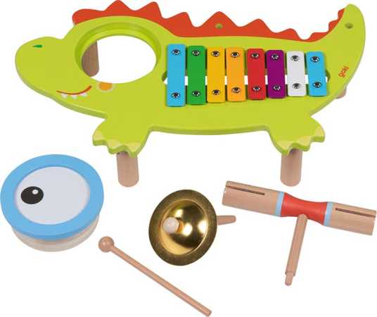 Musikstation Krokodil mit Notenheft