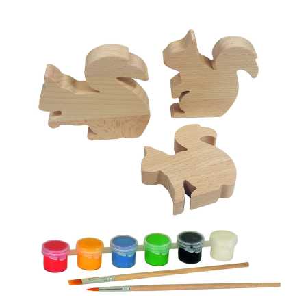 Eichhörnchen aus Holz zum Bemalen