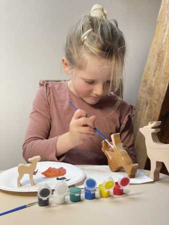 Hirsche aus Holz zum Bemalen