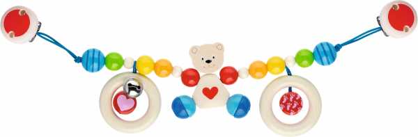 Kinderwagenkette Herzbär mit Clips