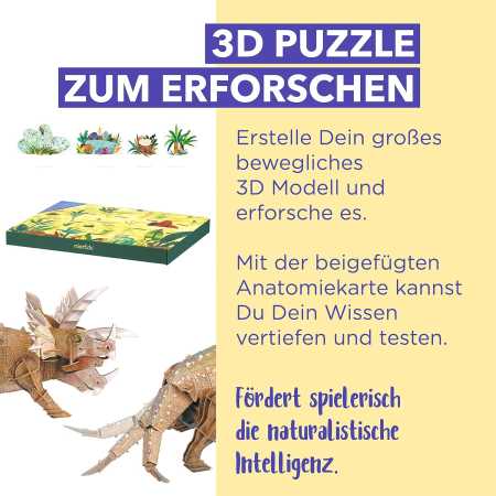 Eco 3D Puzzle - Triceratops (beweglich), 191 Teile