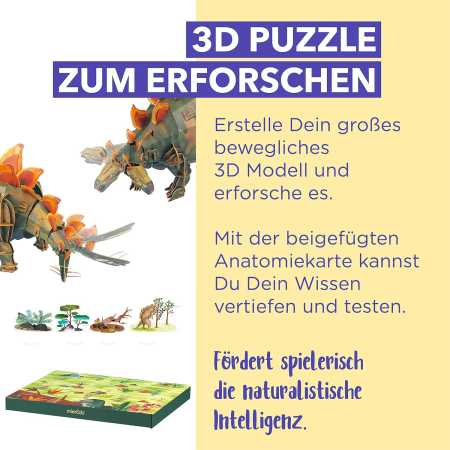 Eco 3D Puzzle - Stegosaurus (beweglich), 154 Teile
