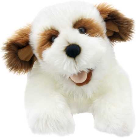 Handpuppe Hund braun-weiss 44 cm Playful Puppies