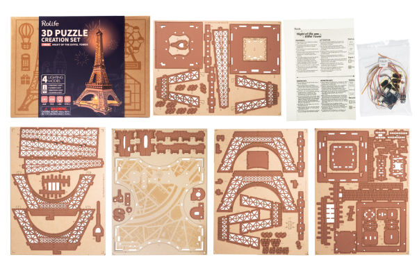 Holzbausatz 'Night of the Eiffel Tower'