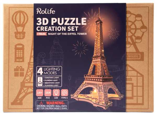 Holzbausatz 'Night of the Eiffel Tower'