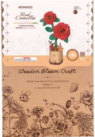 Holzbausatz Kamelie rot