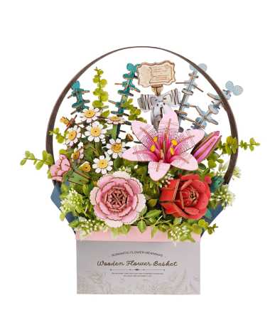Modellbausatz 'Wooden Flower Basket'
