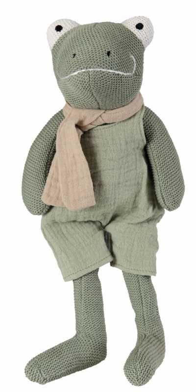 Plüsch Frosch Jeremy 30 cm aus gestrickter Baumwolle