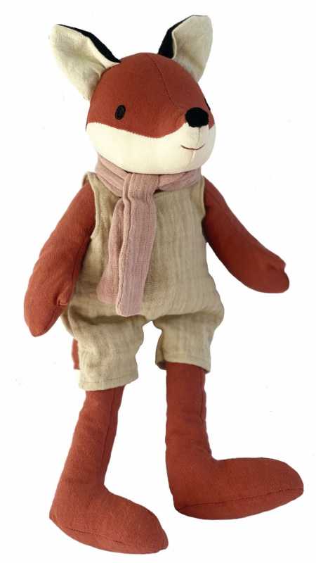 Plüsch Fuchs Alphonse 30 cm aus gestrickter Baumwolle