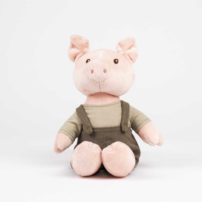 Plüsch Schweinchen Bart in Kleidern 26 cm