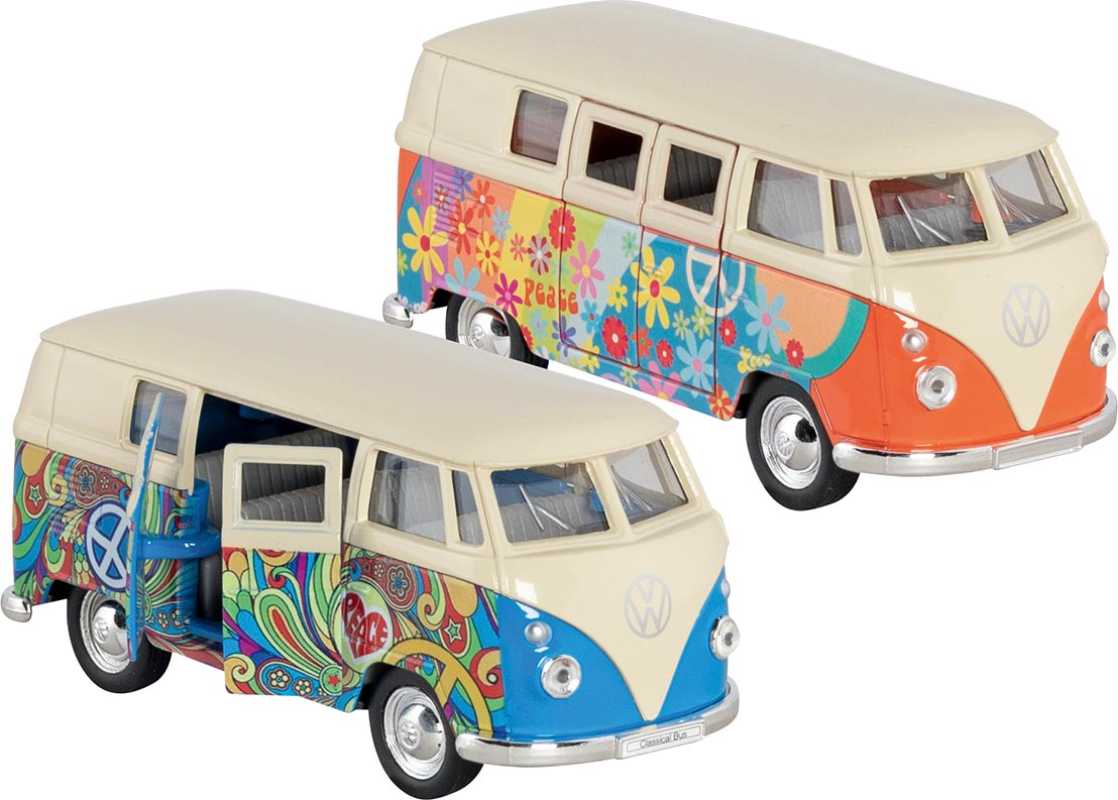 Volkswagen T1 Bus (1963) aus Spritzguss, 1:34-39, 6er Set, goki66