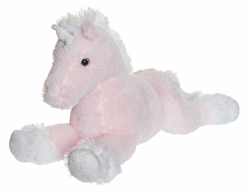 Plüsch Einhorn liegend pink/weiss 60 cm