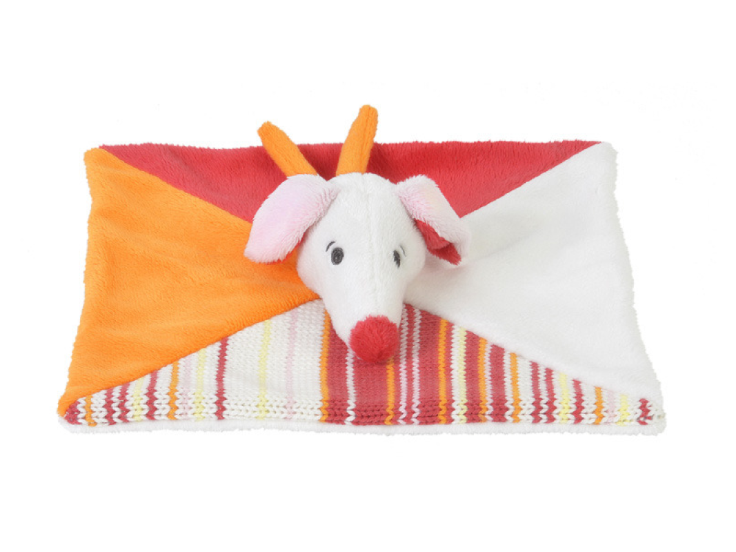 Schmusetuch Hund Dooby rot 22 cm