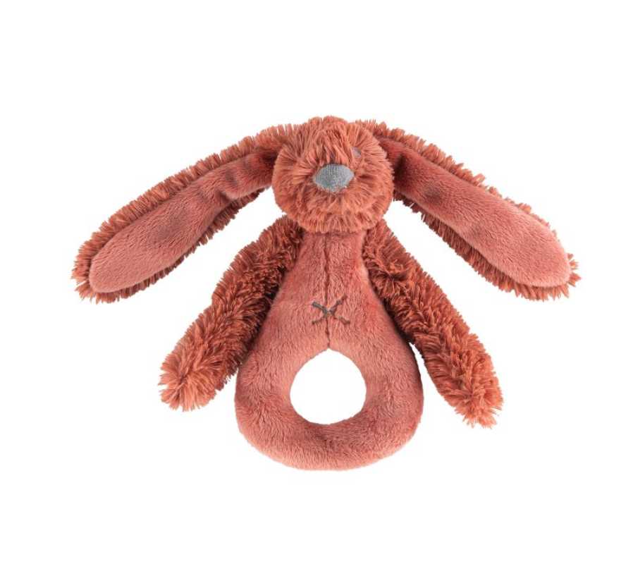 Rassel Hase Richie Dunkelrot, 18 cm