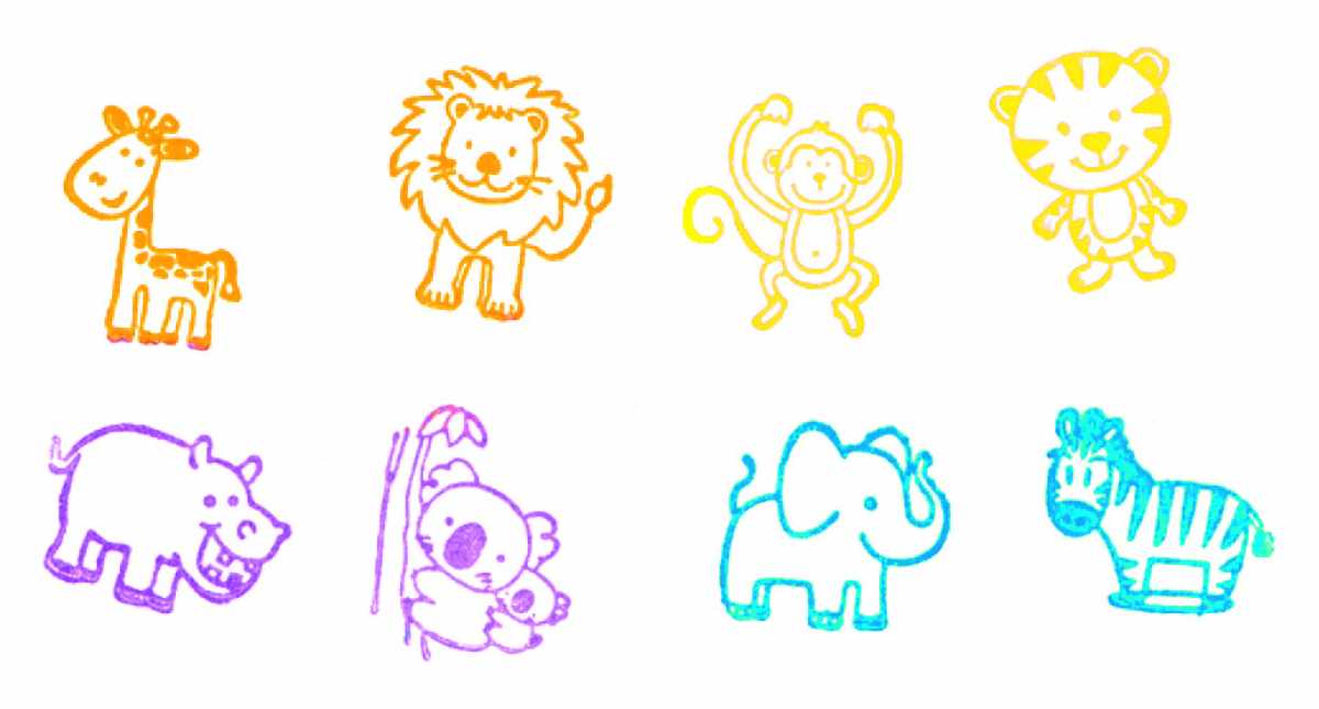 Stempel Wilde Tiere (8 Stempel)