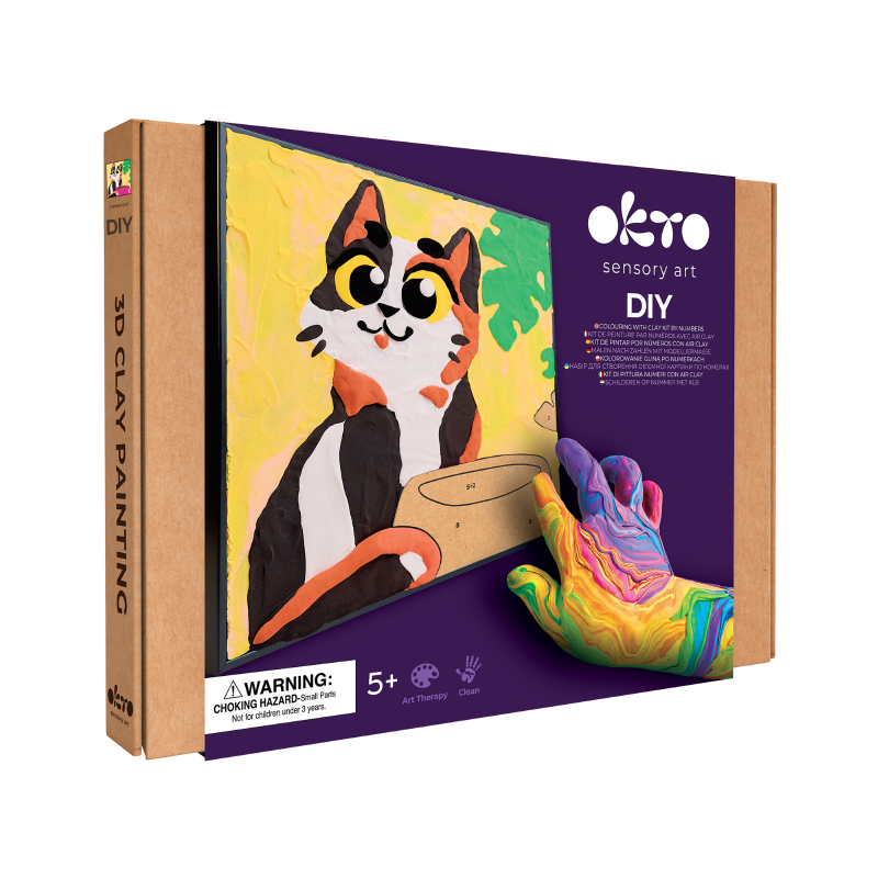 Malen nach Zahlen mit Modelliermasse 'Funny cat'