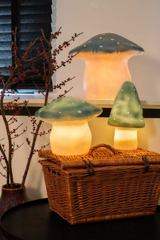 Nachtlicht grosser Pilz Teal