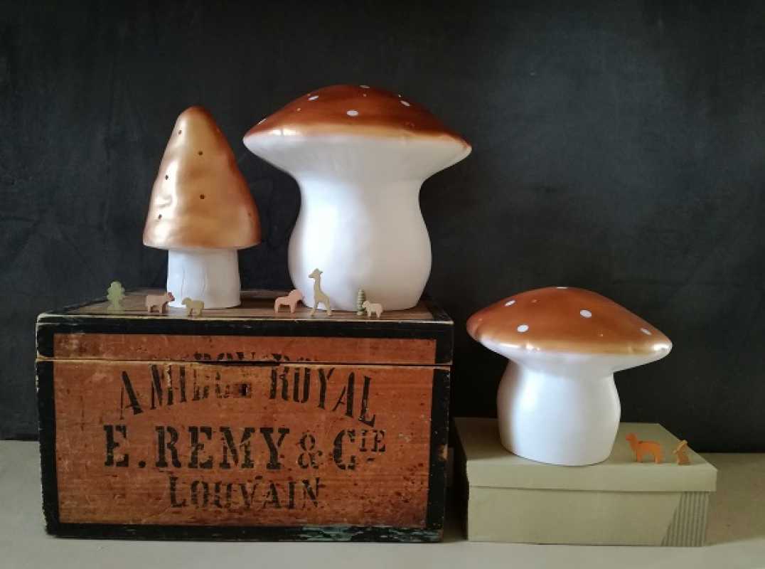 Nachtlicht grosser Pilz Kupfer