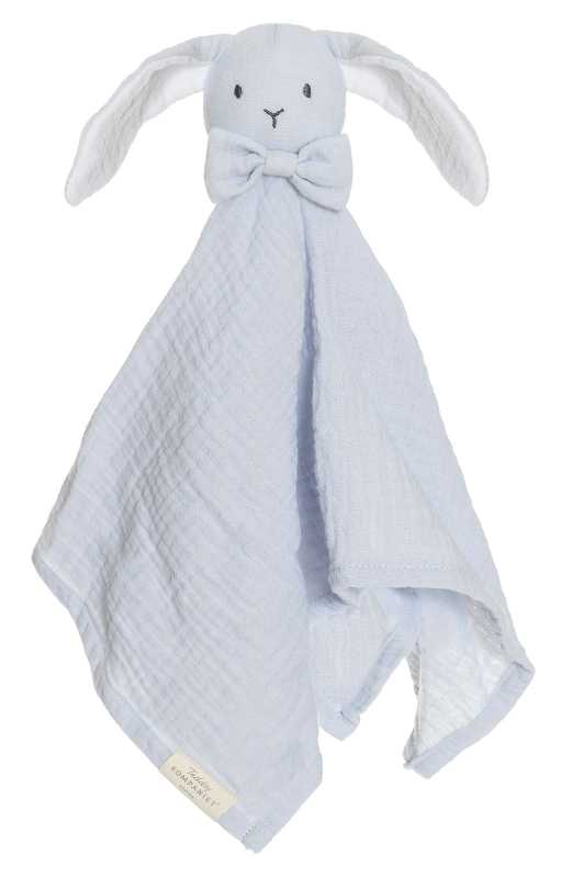 Schmusetuch Hase blau 40 cm aus BIO-Baumwolle