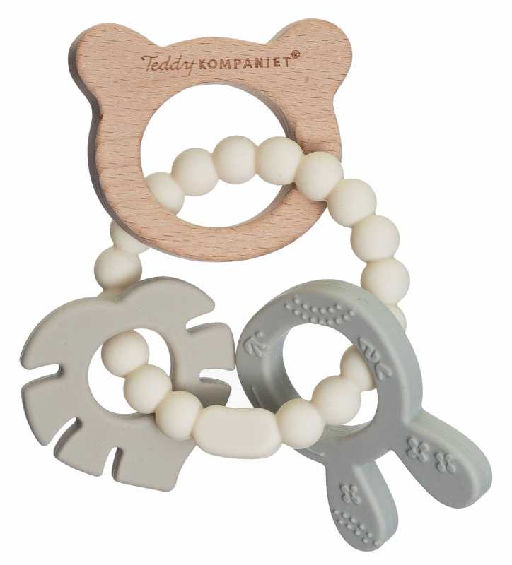 Beissring aus Holz & Silikon, crème