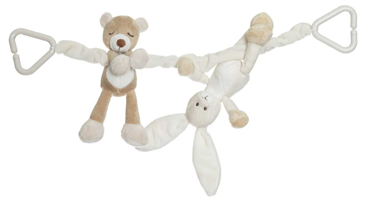 Diinglisar Kinderwagenkette Hase & Teddybär 40 cm