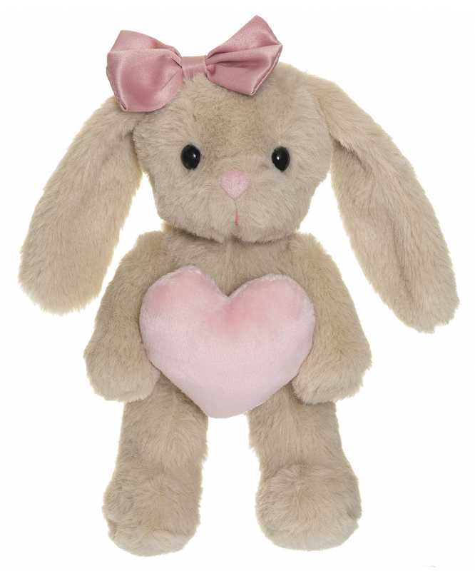 Plüsch Hase Tyra beige mit Herz und Masche 20 cm