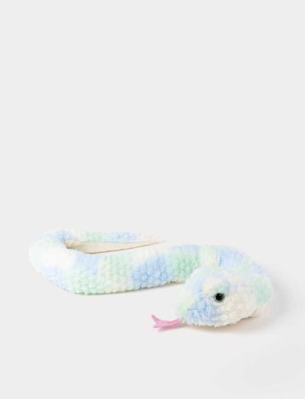 Schlange regenbogenfarbig blau 120  cm