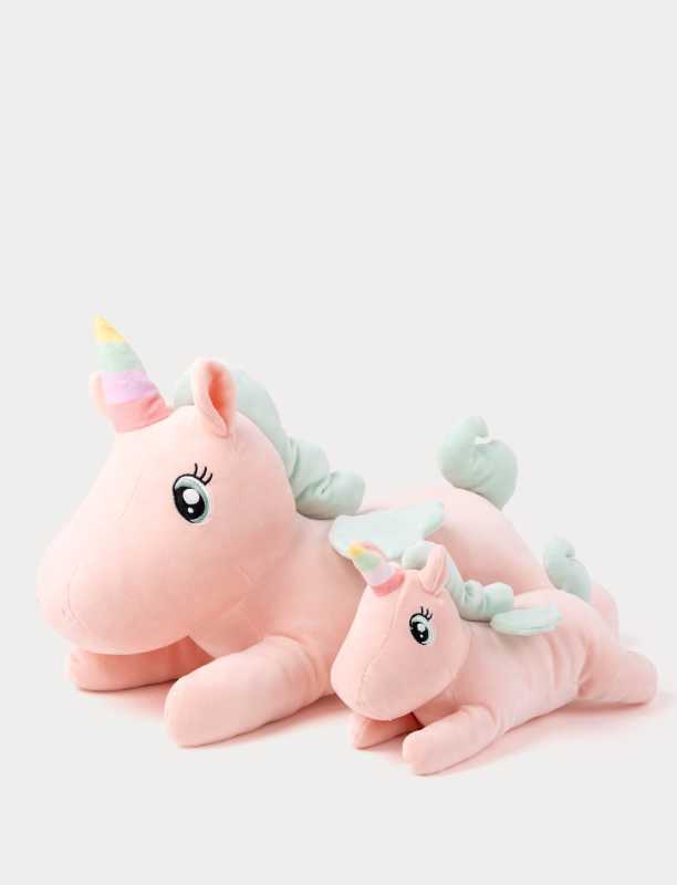 Liegendes Einhorn, Pfirsich 52 cm