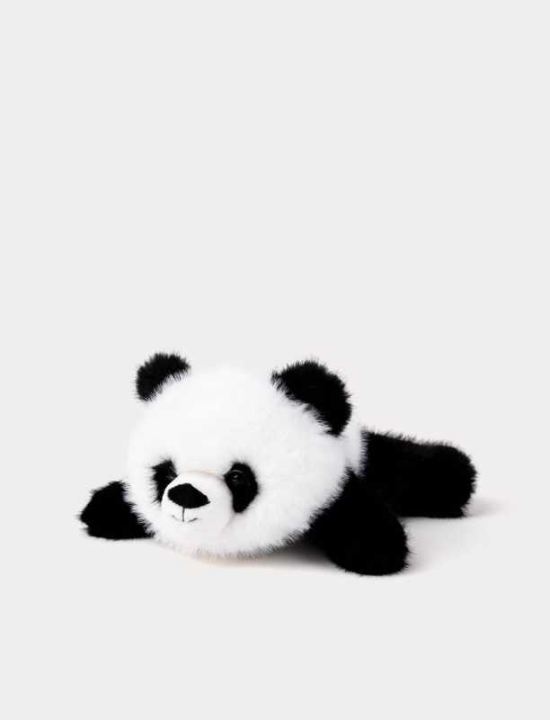 Liegender Panda schwarz/weiss 28  cm
