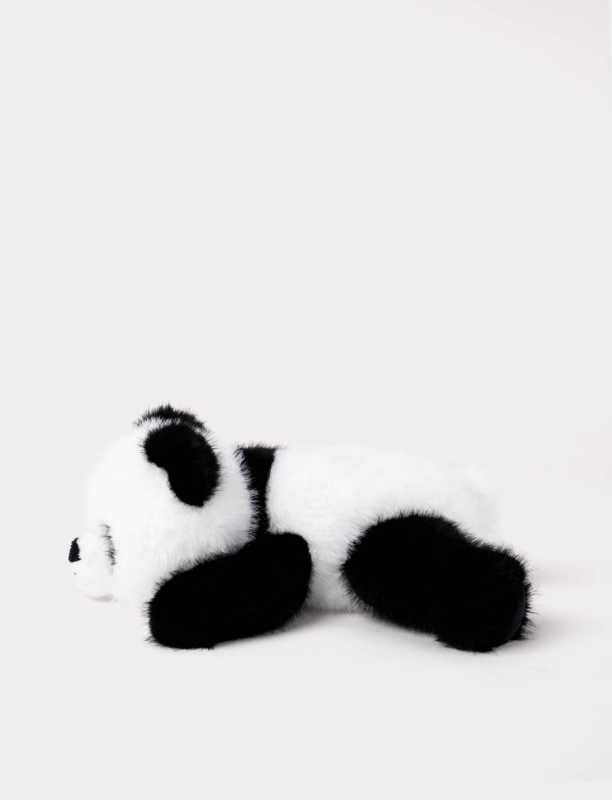 Liegender Panda schwarz/weiss 28  cm