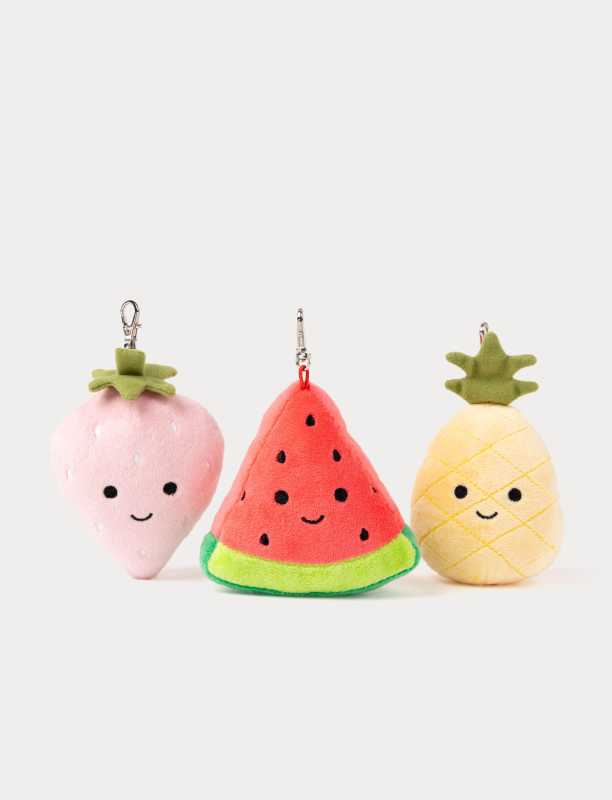 Taschenanhänger Früchte 10  cm, 3-fach ass. im Display