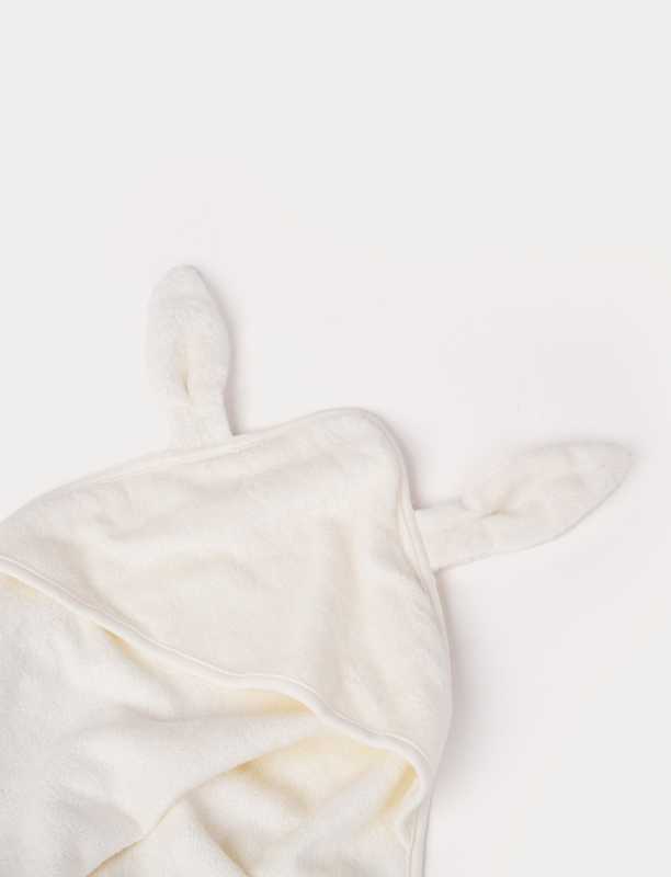 Baby-Kapuzenhandtuch, Bambus, Hase, Creme