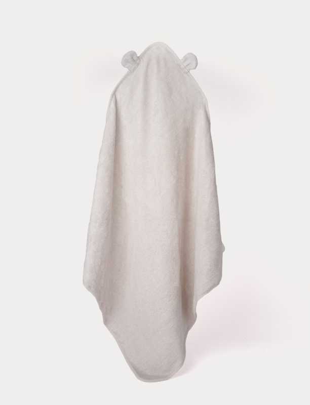 Baby-Kapuzenhandtuch Bambus, Teddy, Grau/Beige