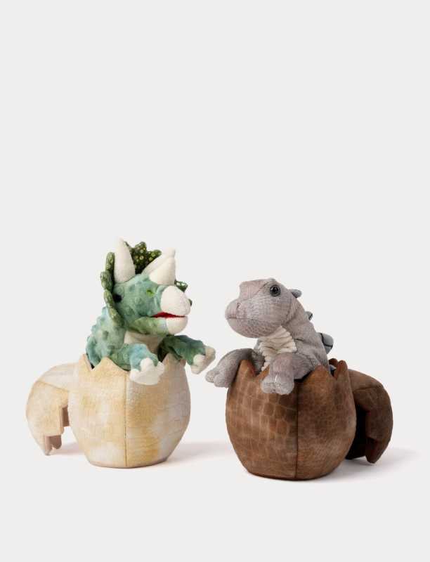 Handpuppe Triceratops in einem Ei