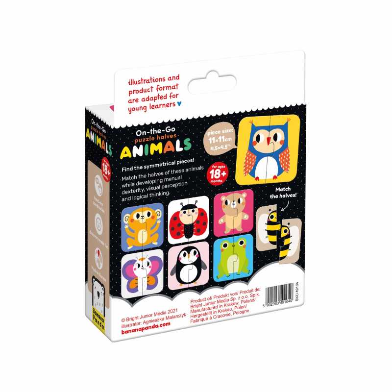 Puzzle "On-the-Go Halves Animals" 18m+ / 16 Teile