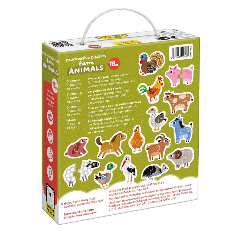 Puzzle "Progressive Farm Animals" 18m+ / 30 Teile