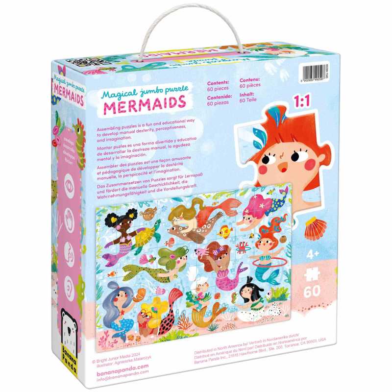 Puzzle "Magical Jumbo Mermaids" 4+ / 60 Teile