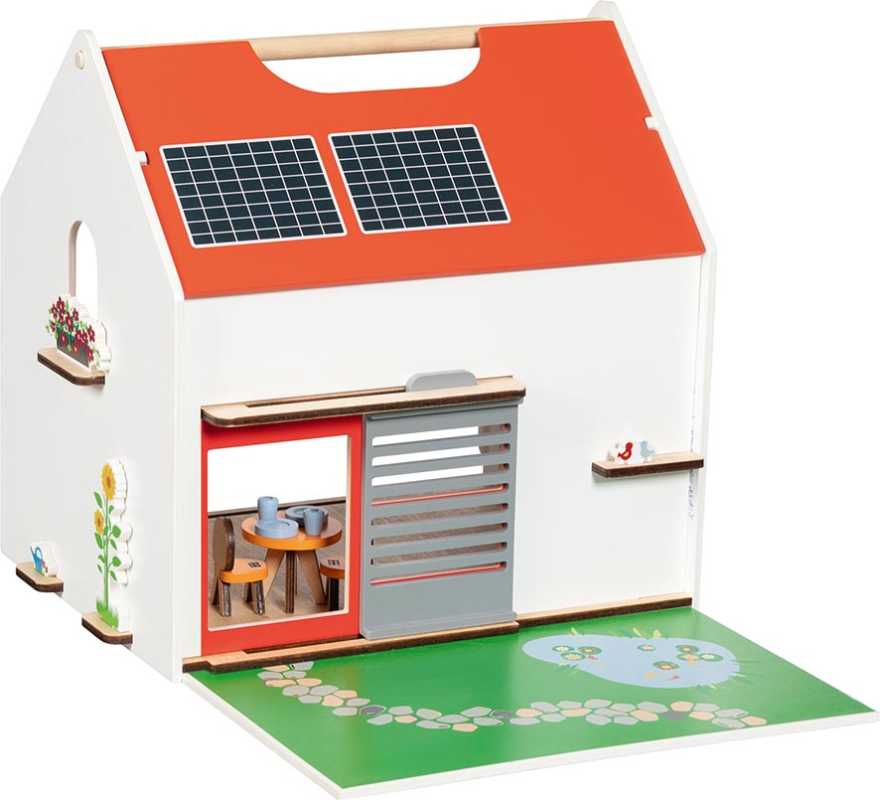 Tragbares Puppenhaus Eco House mit Zubehör