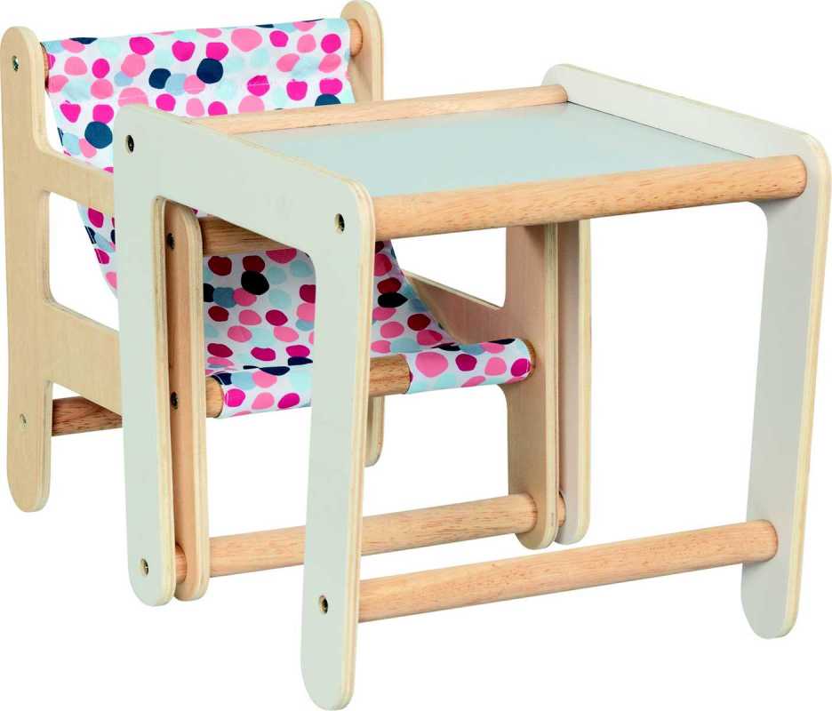 Puppenhochstuhl  mit Tisch, 2in1