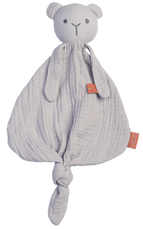 Schmusetuch Grau Bär Organic 24 cm