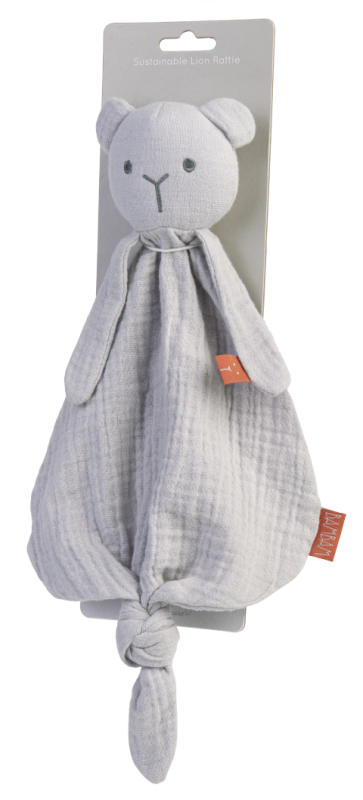 Schmusetuch Grau Bär Organic 24 cm