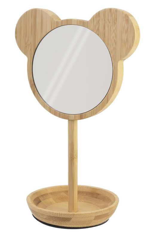 Standspiegel Bär aus Bambus