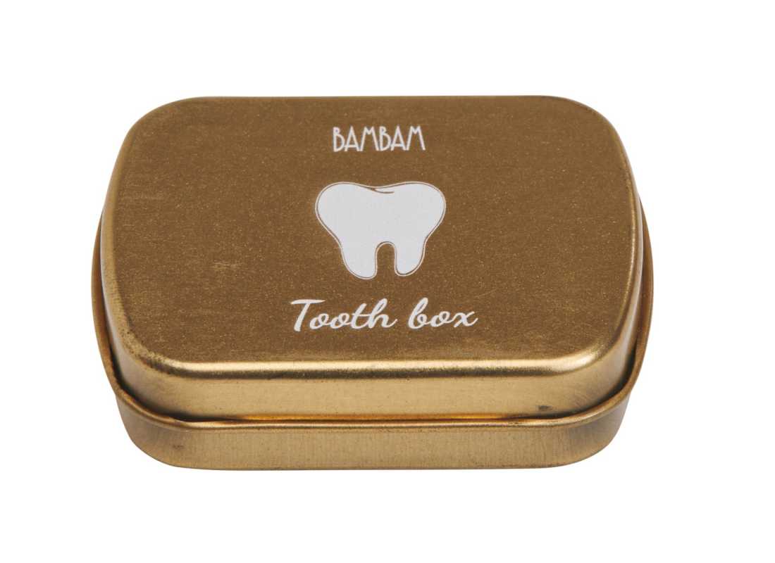 Meine erste Zahndose in goldener Box