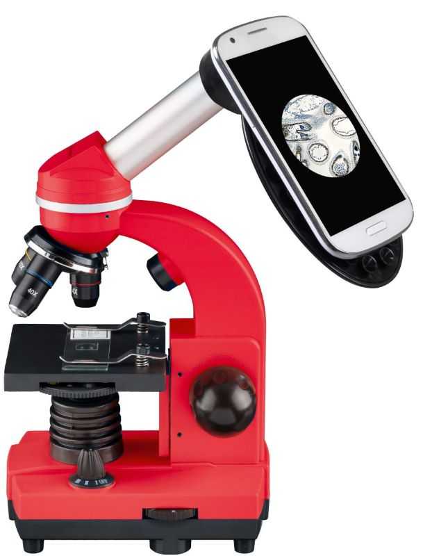 BRESSER JUNIOR Schülermikroskop 40x - 1600x, rot